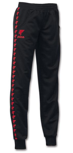 ORIGEN WOMEN POLY LONG PANTS BLACK-RED