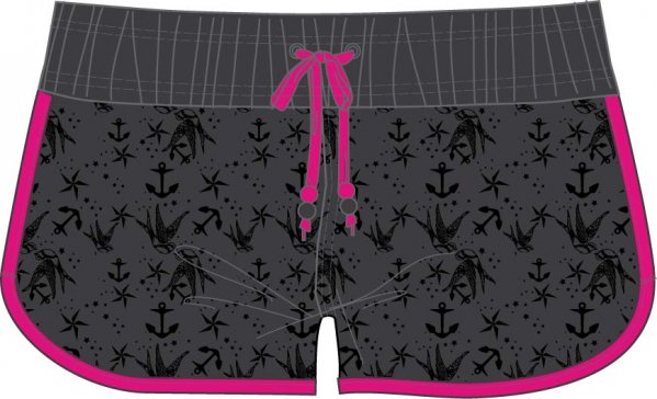 SHORT MICRO. ANTHRACITE-FUCHSIA WOMAN