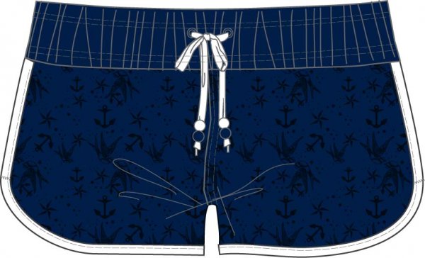 SHORT MICRO. NAVY-WHITE WOMAN