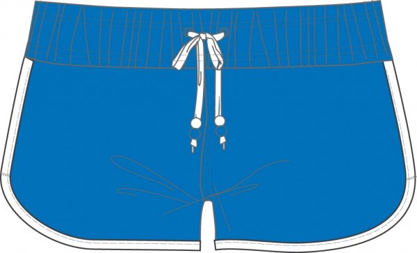 SHORT MICRO. ROYAL-WHITE WOMAN