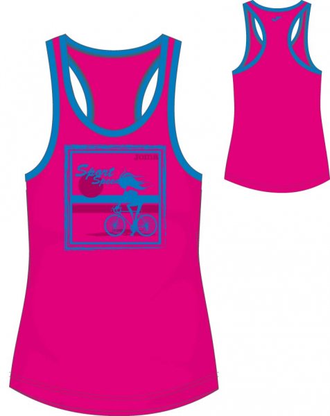 T-SHIRT FUCHSIA-BLUE SLEEVELESS WOMAN