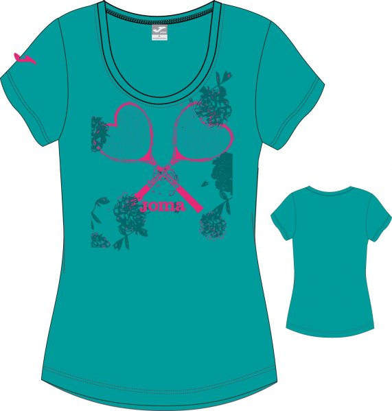 T-SHIRT GREEN-FUCHSIA S/S WOMAN