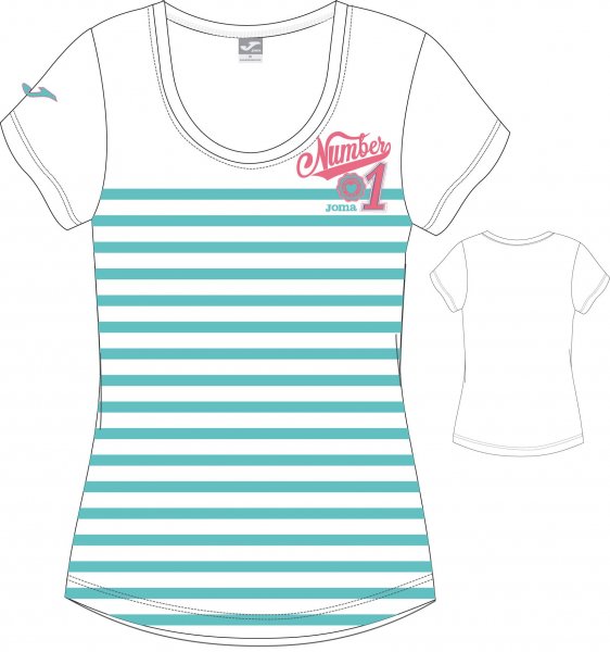 T-SHIRT WHITE-GREEN S/S WOMAN