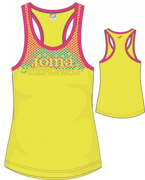 T-SHIRT GREEN-PINK SLEEVELESS WOMAN