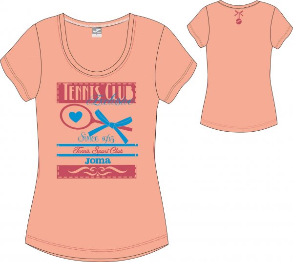 T-SHIRT ORANGE-BLUE S/S WOMAN