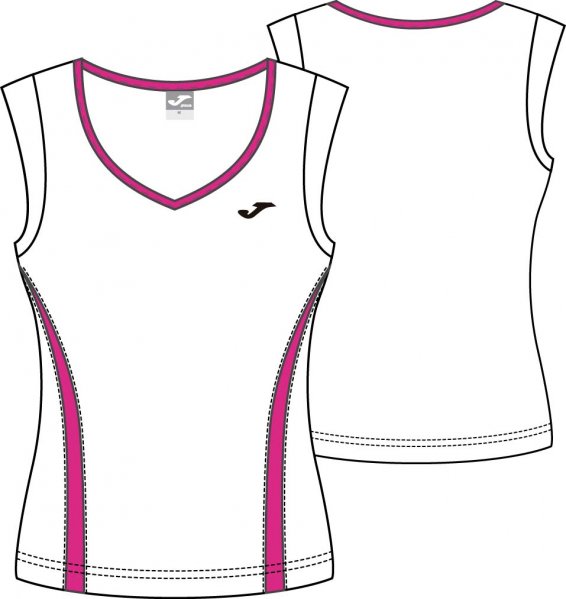 T-SHIRT GYM WHITE-FUCHSIA SLEEVELESS WOMAN