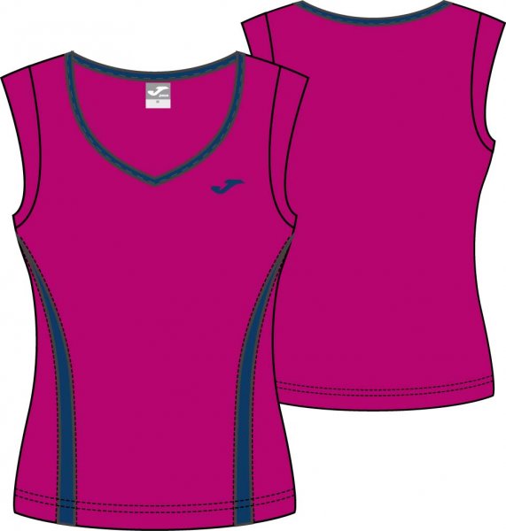 T-SHIRT GYM FUCHSIA-NAVY SLEEVELESS WOMAN