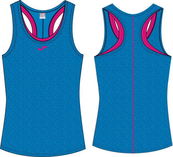 T-SHIRT GYM ROYAL-FUCHSIA SLEEVELESS WOMAN