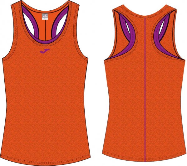 T-SHIRT GYM ORANGE-PURPLE SLEEVELESS WOMAN