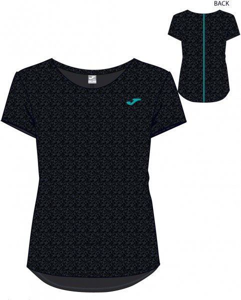 T-SHIRT GYM BLACK-GREEN S/S WOMAN