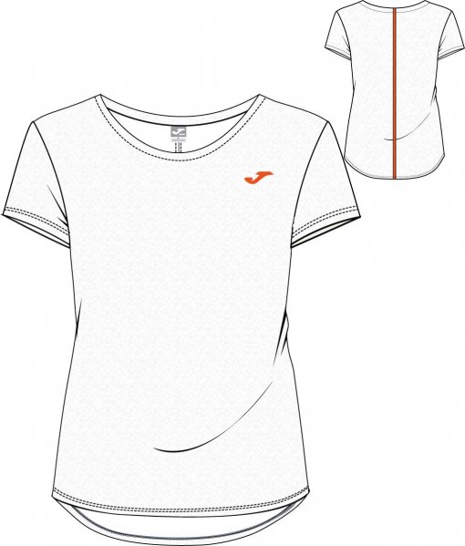 T-SHIRT GYM WHITE-ORANGE S/S WOMAN