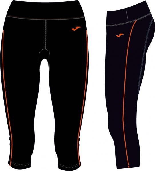 PIRATE PANT GYM BLACK-ORANGE WOMAN