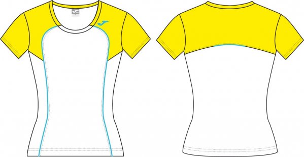 T-SHIRT GYM WHITE-YELLOW S/S WOMAN