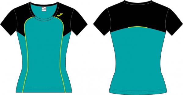 T-SHIRT GYM GREEN-BLACK S/S WOMAN