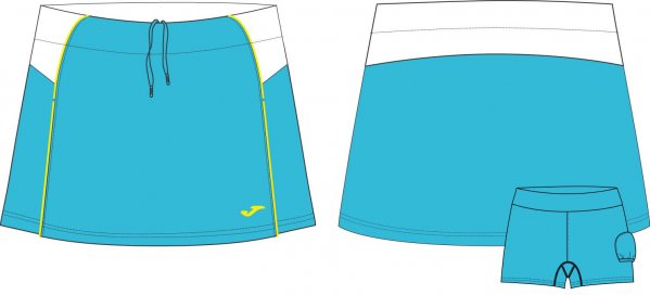 SKIRT TURQUIOISE-WHITE