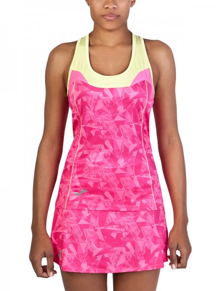 T-SHIRT RUNNING PINK-LIME SLEEVELESS