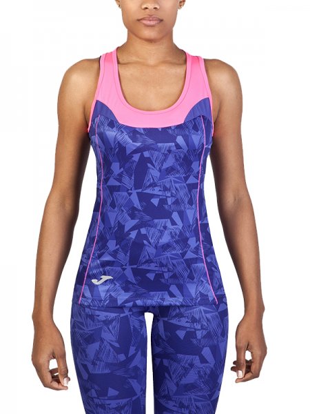 T-SHIRT RUNNING BLUE-PIN SLEEVELESS