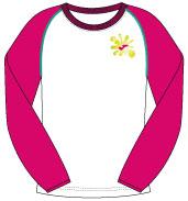 FUNNY WHITE-FUCSIA  L/S SHIRT