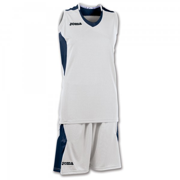 SET BASKET SPACE WHITE-NAVY SLEEVELESS W.