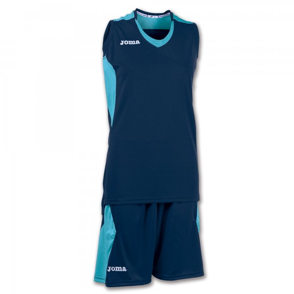 SET BASKET SPACE NAVY-TURQUOISE SLEEVELESS W.