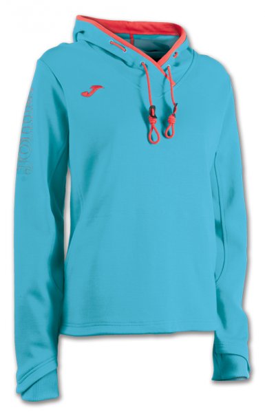 SWEATHSHIRT HOOD TURQUOISE FLUOR