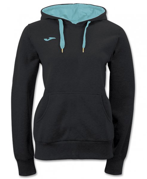 SWEATSHIRT HOODED INVICTUS BLACK.TURQUOISE WOMAN