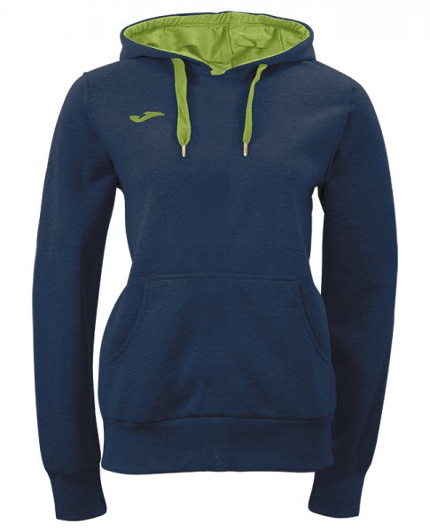 SWEATSHIRT HOODED INVICTUS NAVY-GREEN FLUOR WOMAN