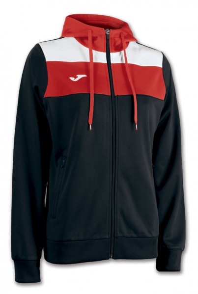 JACKET WM CREW HOODED BLACK-RED