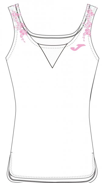 T-SHIRT WHITE-PINK SLEEVELESS