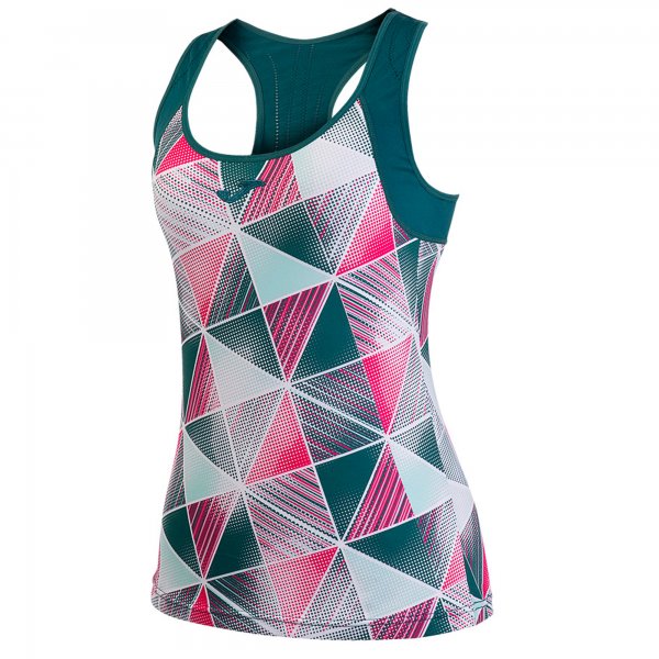 T-SHIRT PATTERNED GREEN SLEEVELESS