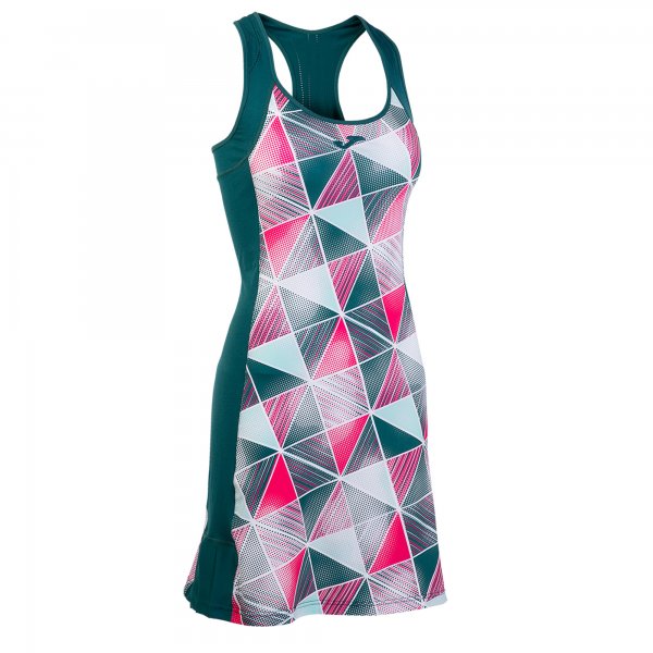 DRESS PATTERNED GREEN