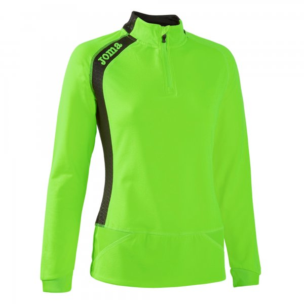 SWEATSHIRT 1/2  ZIPPER FLUOR GREEN