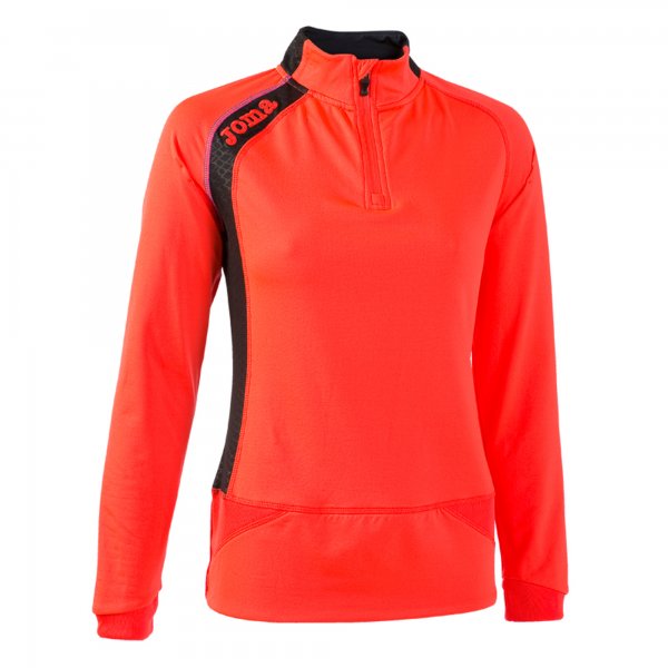 SWEATSHIRT 1/2  ZIPPER FLUOR CORAL