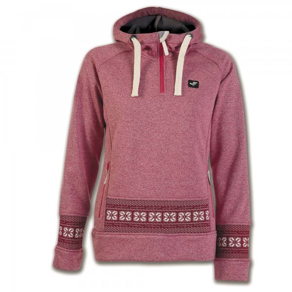 SWEATSHIRT HOODED TREKKING RED