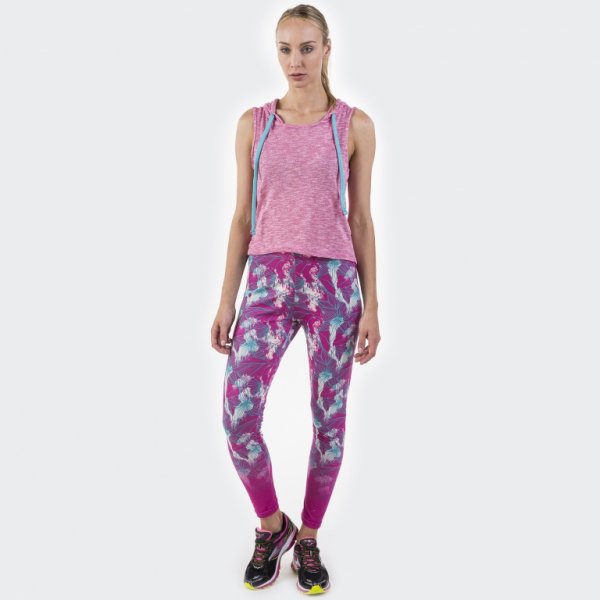 SWEATSHIRT HOOD SLEEVELESS GRAFITY PINK