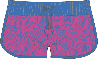 WOMEN BEACH SHORTS PINK-BLUE