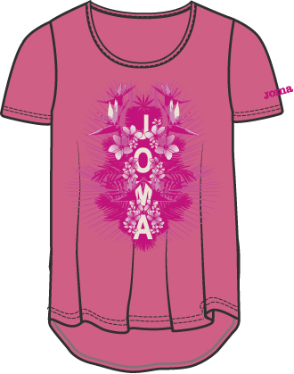 T-SHIRT PINK S/S -FLOWERS JOMA-