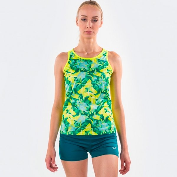 TROPICAL YELLOW SLEEVELESS TSHIRT