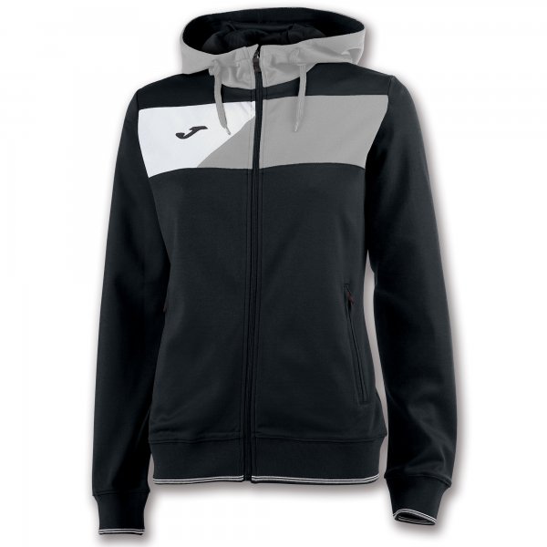 HOODED JACKET CREW II BLACK-GREY WOMAN