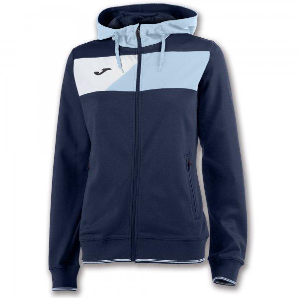 HOODED JACKET CREW II NAVY-SKYBLUE WOMAN