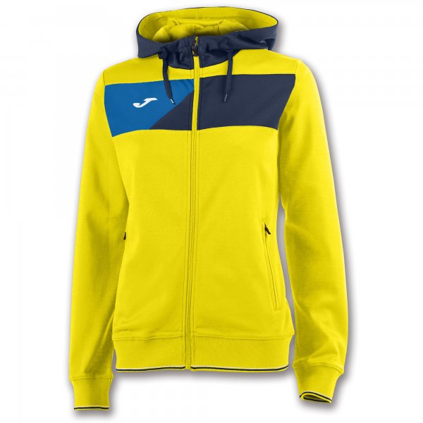 HOODED JACKET CREW II YELLOW-NAVY WOMAN