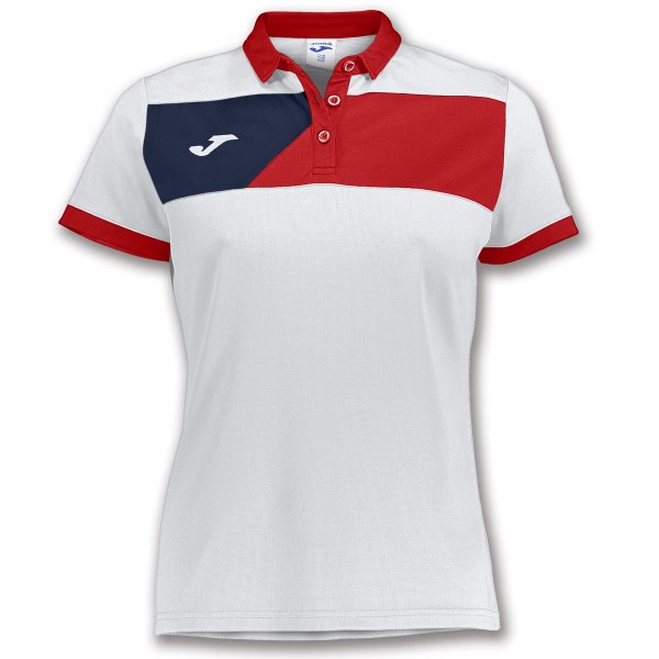 POLO CREW II S/S WHITE-RED WOMAN
