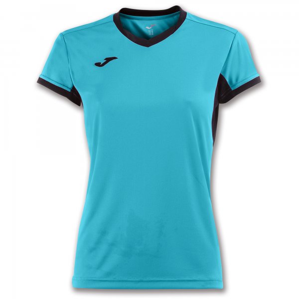 T-SHIRT CHAMPIONSHIP IV TURQUOISE-BLACK S/S WOMAN