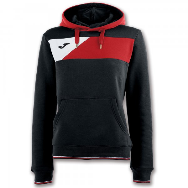 HOODIE SWEATSHIRT CREW II BLACK-RED WOMAN