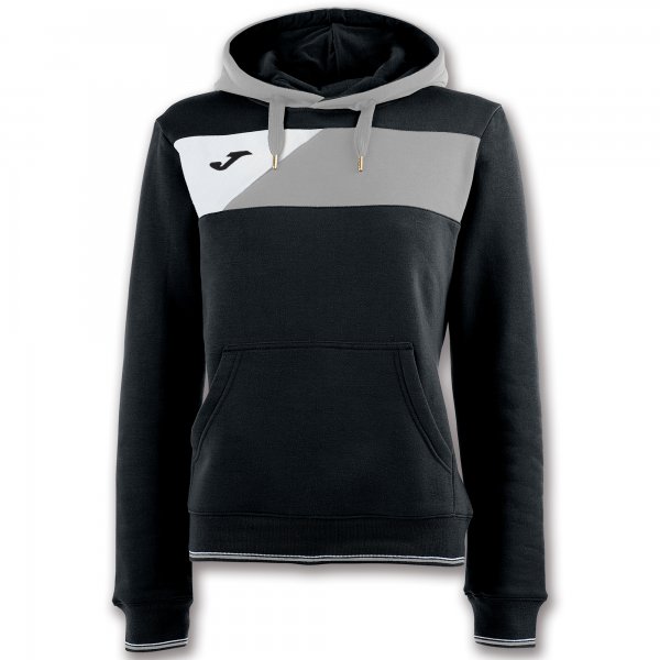 HOODIE SWEATSHIRT CREW II BLACK-GREY WOMAN