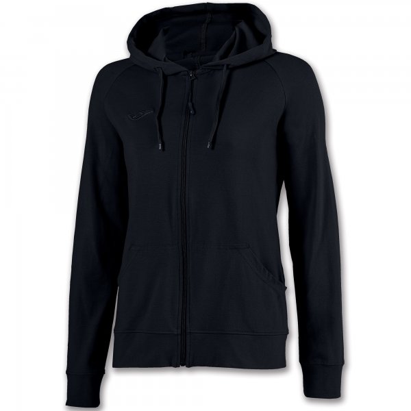 SWEATSHIRT WITH ZIP COMBI COTTON BLACK WOMEN