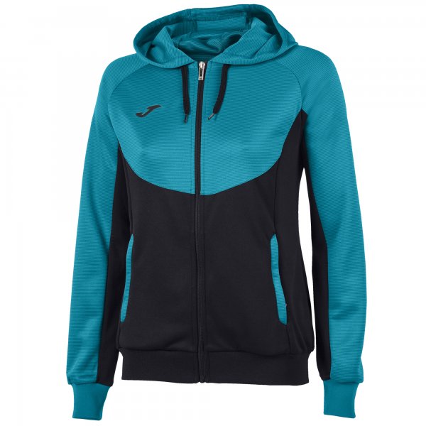 HOODIE ESSENTIAL BLACK-TURQUOISE WOMEN