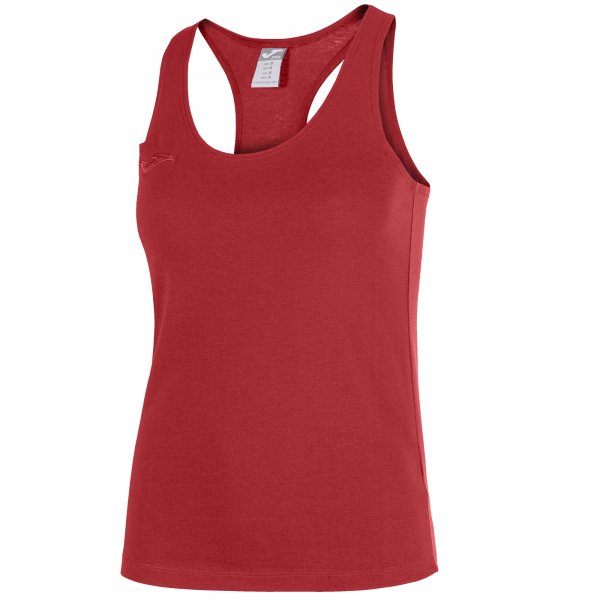 SLEEVELESS T-SHIRT COMBI COTTON RED WOMEN