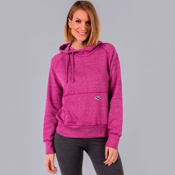 HOODED SWEATSHIRT PINK MELANGE WOMAN