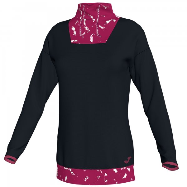 SWEATSHIRT NECK ELECTRA BLACK-FUCHSIA WOMAN